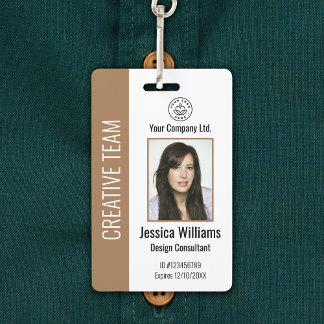 Personalised Corporate Employee ID Badge Brown