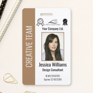 Personalised Corporate Employee ID Badge Brown
