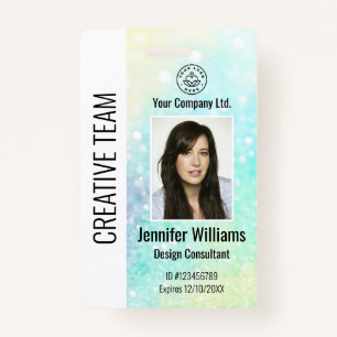 Personalised Corporate Employee ID Badge Glitter