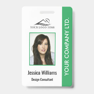 Personalised Corporate Employee ID Badge Green