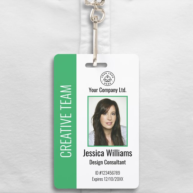 Personalised Corporate Employee ID Badge Green (Creator Uploaded)