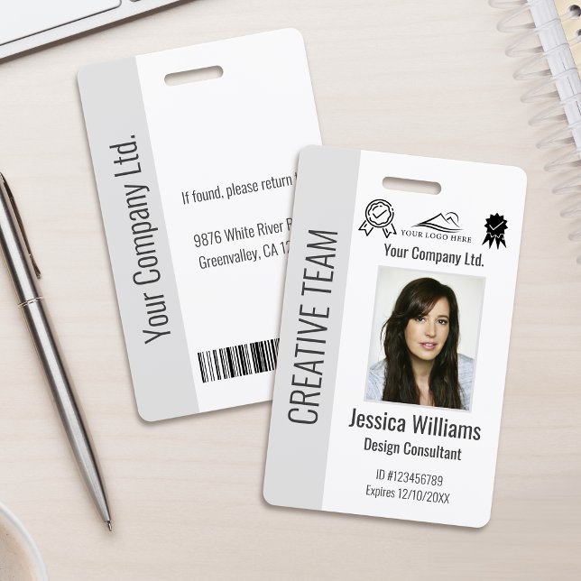 Personalised Corporate Employee ID Badge Grey (Creator Uploaded)