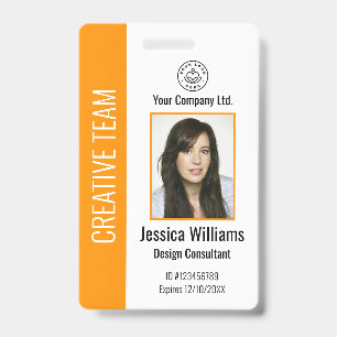Personalised Corporate Employee ID Badge Orange