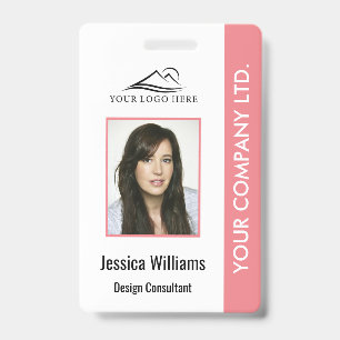 Personalised Corporate Employee ID Badge Pink
