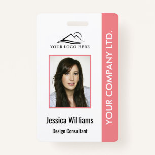 Personalised Corporate Employee ID Badge Pink