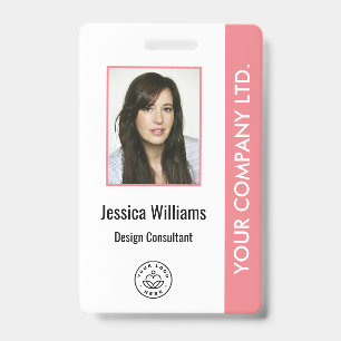 Personalised Corporate Employee ID Badge Pink