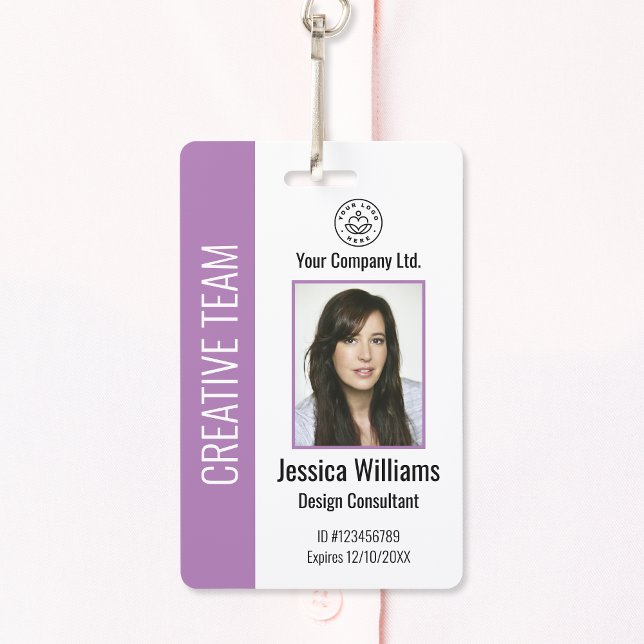 Personalised Corporate Employee ID Badge Purple (Creator Uploaded)