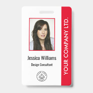 Personalised Corporate Employee ID Badge Red