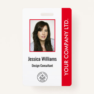 Personalised Corporate Employee ID Badge Red