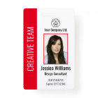 Personalised Corporate Employee ID Badge Red