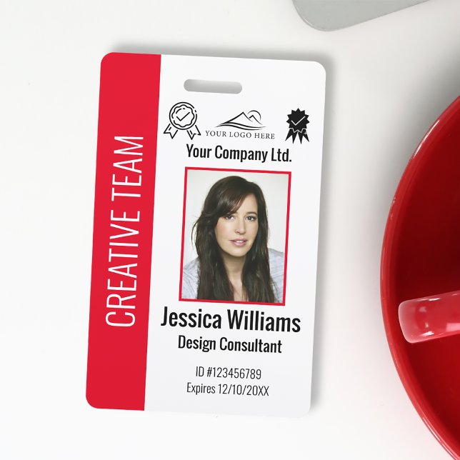 Personalised Corporate Employee ID Badge Red (Creator Uploaded)