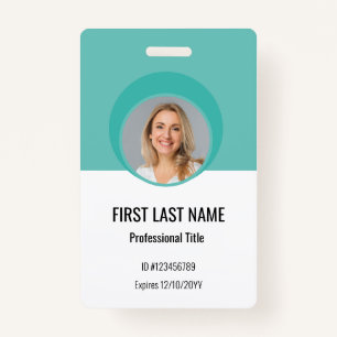 Personalised Corporate Employee ID Badge Teal