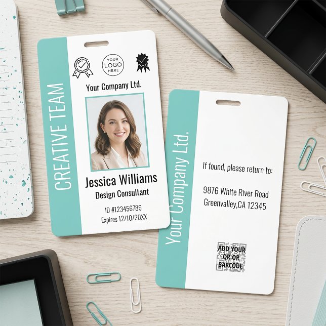 Personalised Corporate Employee ID Badge Teal (Creator Uploaded)