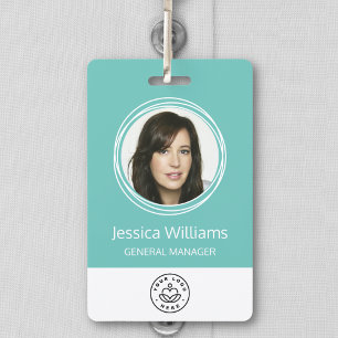 Personalised Corporate Employee ID Badge Teal