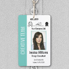 Personalised Corporate Employee ID Badge Teal