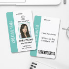 Personalised Corporate Employee ID Badge Teal