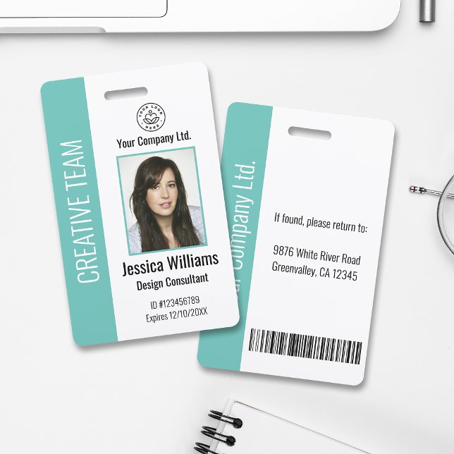 Personalised Corporate Employee ID Badge Teal (Creator Uploaded)