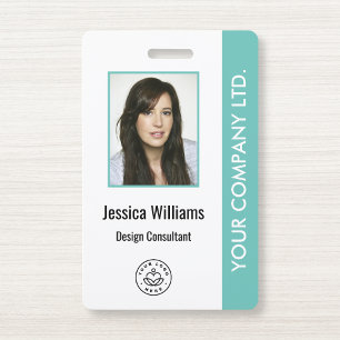 Personalised Corporate Employee ID Badge Teal