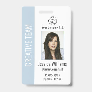 Personalised Corporate Employee ID Dusty Blue Badge