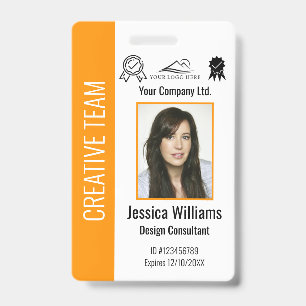 Personalised Corporate Employee ID Orange Badge