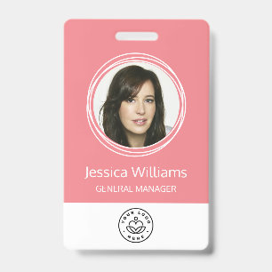 Personalised Corporate Employee ID Pink Badge