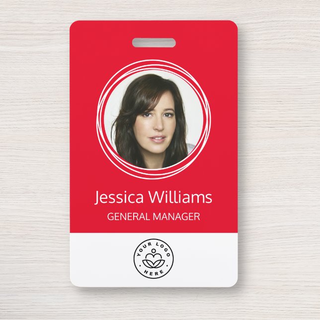 Personalised Corporate Employee ID Red ID Badge (Creator Uploaded)