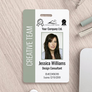 Personalised Corporate Employee ID Sage Green Badge