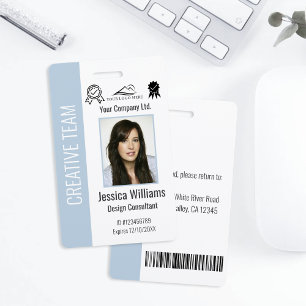 Personalised Corporate Employee Light Blue ID Badge