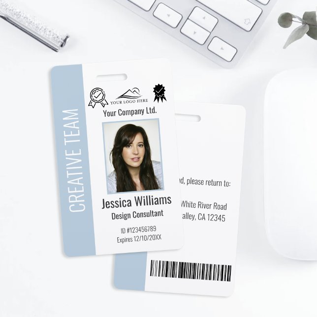 Personalised Corporate Employee Light Blue ID ID Badge (Creator Uploaded)