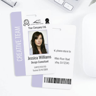 Personalised Corporate Employee Pastel Lavender ID Badge