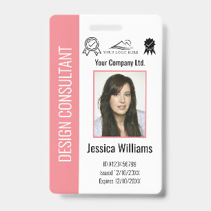 Personalised Corporate Employee Pink ID  Badge