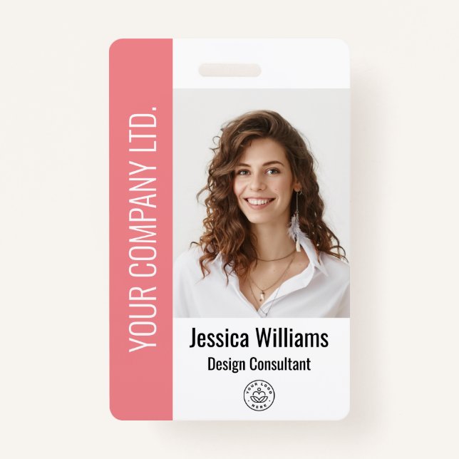 Personalised Corporate Employee Pink ID ID Badge (Front)