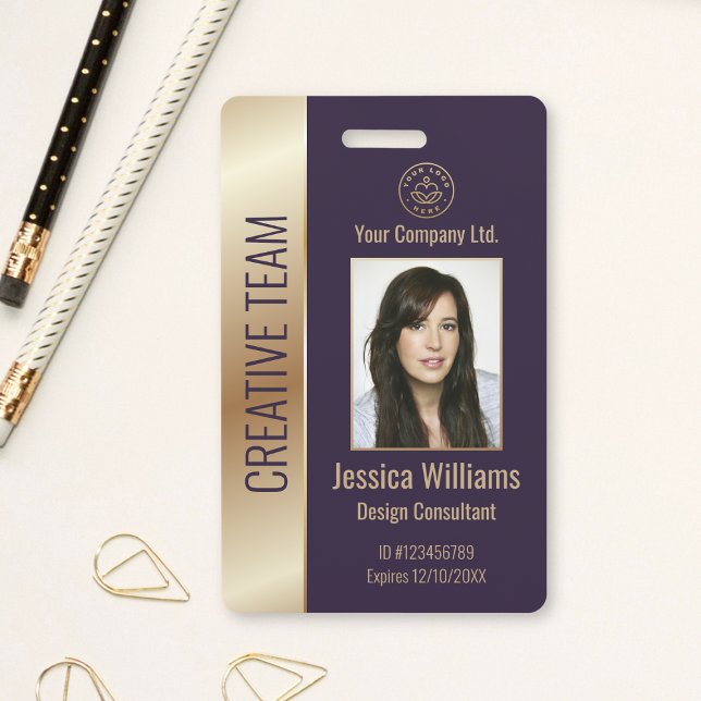 Personalised Corporate Employee Purple ID  ID Badge (Creator Uploaded)