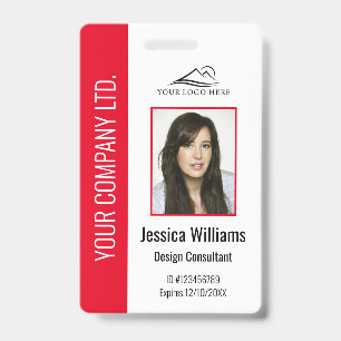 Personalised Corporate Employee Red ID Badge