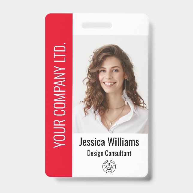 Personalised Corporate Employee Red ID Badge (Front)