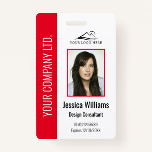 Personalised Corporate Employee Red ID ID Badge