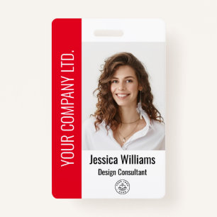 Personalised Corporate Employee Red ID ID Badge