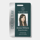 Personalised Corporate Employee Silver Green ID
