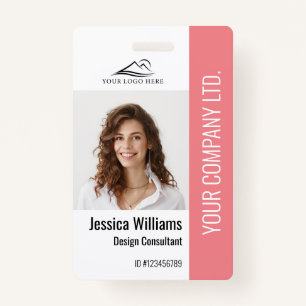 Personalised Corporate Employee Staff Pink ID ID Badge