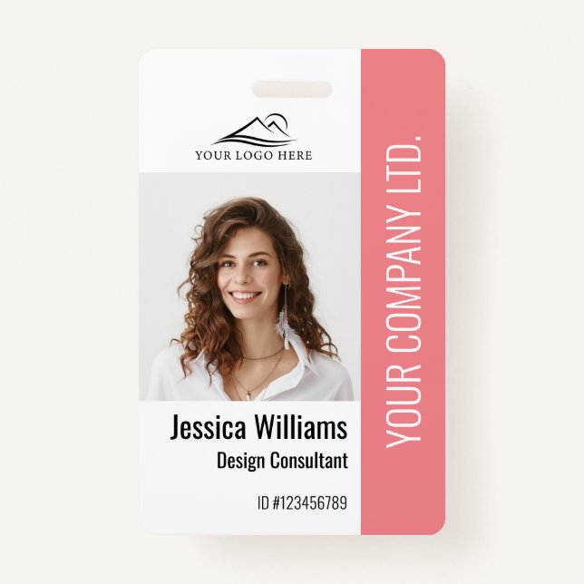 Personalised Corporate Employee Staff Pink ID ID Badge (Front)