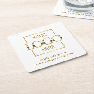 Personalised Corporate Logo Branded Promotional Square Paper Coaster