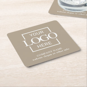 Personalised Corporate Logo Branded Promotional Square Paper Coaster