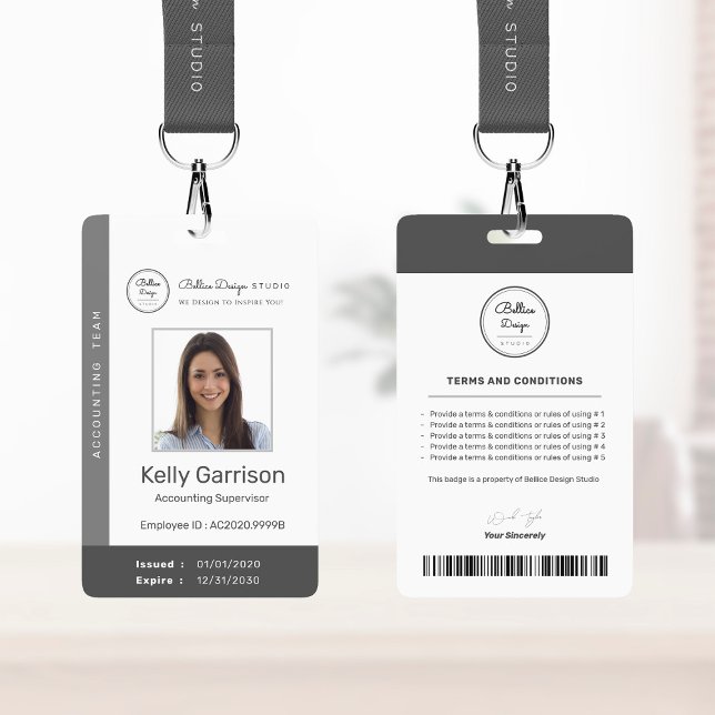 Personalised Corporate Modern Employee ID barcode Badge (Creator Uploaded)