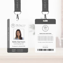 Personalised Corporate Modern Employee ID barcode