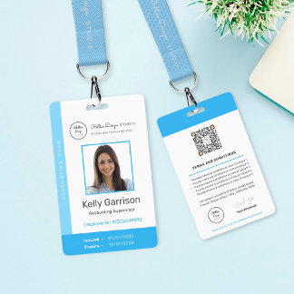Personalised Corporate Modern Employee ID QR Code ID Badge