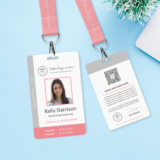 Personalised Corporate Modern Employee ID QR Code ID Badge