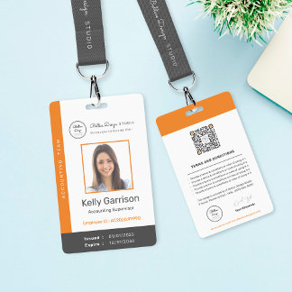 Personalised Corporate Modern Employee ID QR Code ID Badge