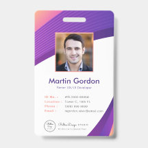 Personalised Corporate Modern Violet Employee ID