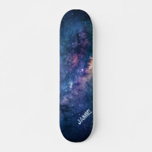 Personalised Cosmic Galaxy Skateboard