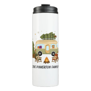 Personalised Cosy Christmas Camper Thermal Tumbler